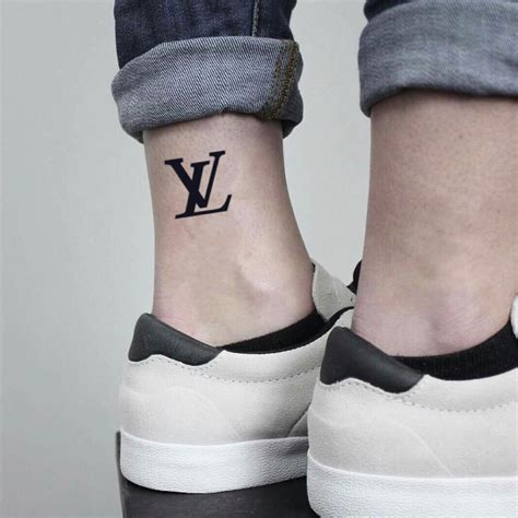 Louis Vuitton tattoo on ankle